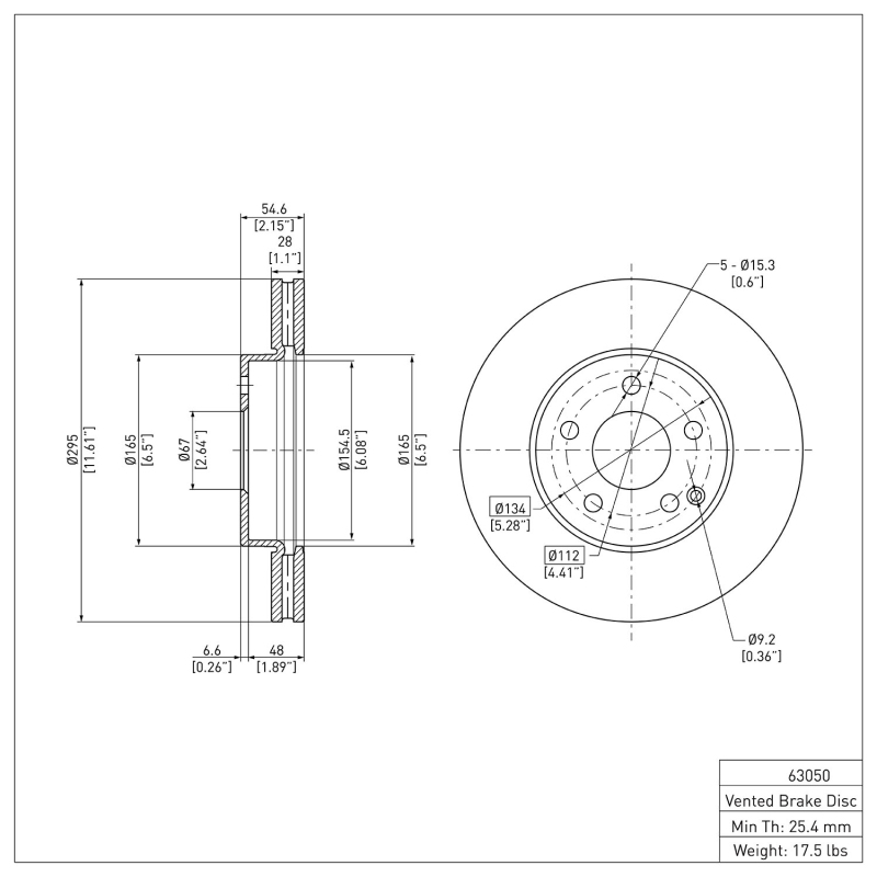 Mercedes-Benz E350 Brake Rotor (1) - Front - R1 Concepts - Plain - `03-`09